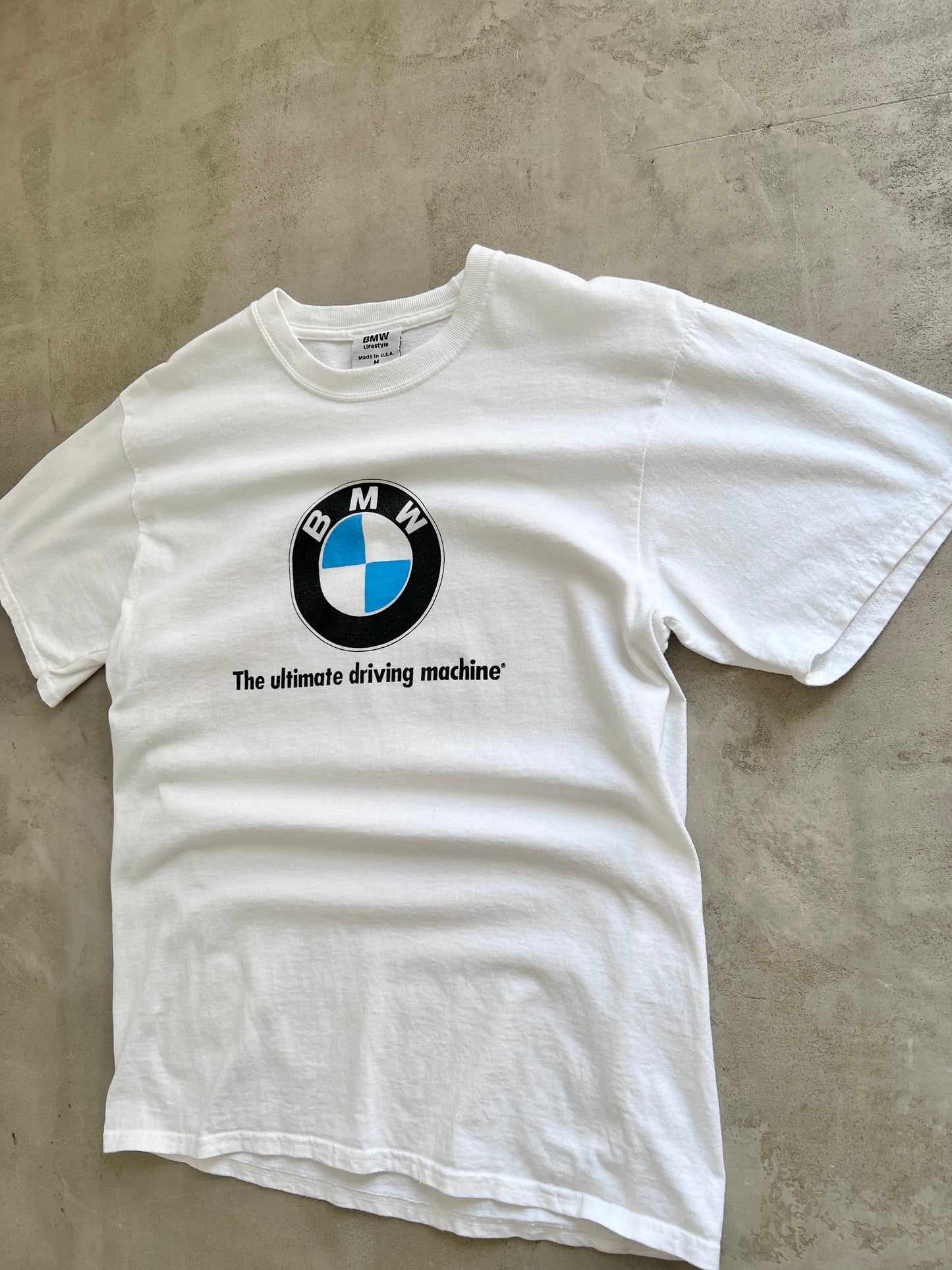 WHITE BMW TEE - 1990S - S