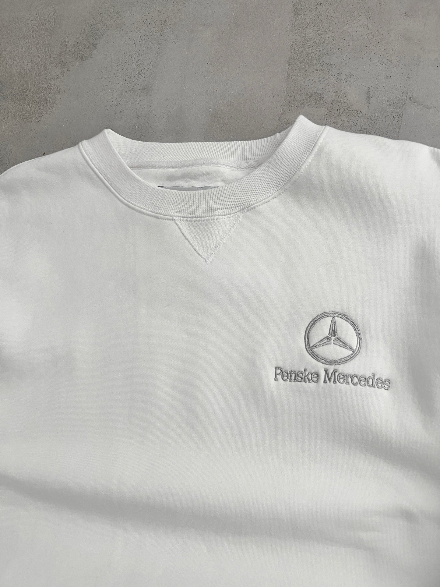 WHITE MERCEDES BENZ RACING SWEATER - 1990S - L