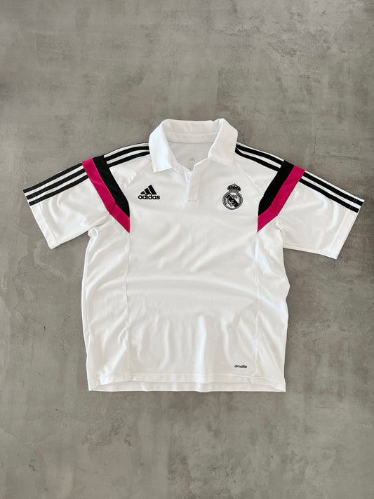 WHITE REAL MADRID ADIDAS POLO - 2000S - L