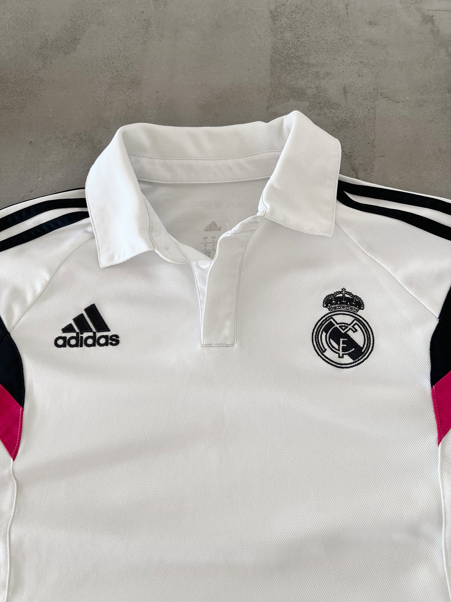 WHITE REAL MADRID ADIDAS POLO - 2000S - L