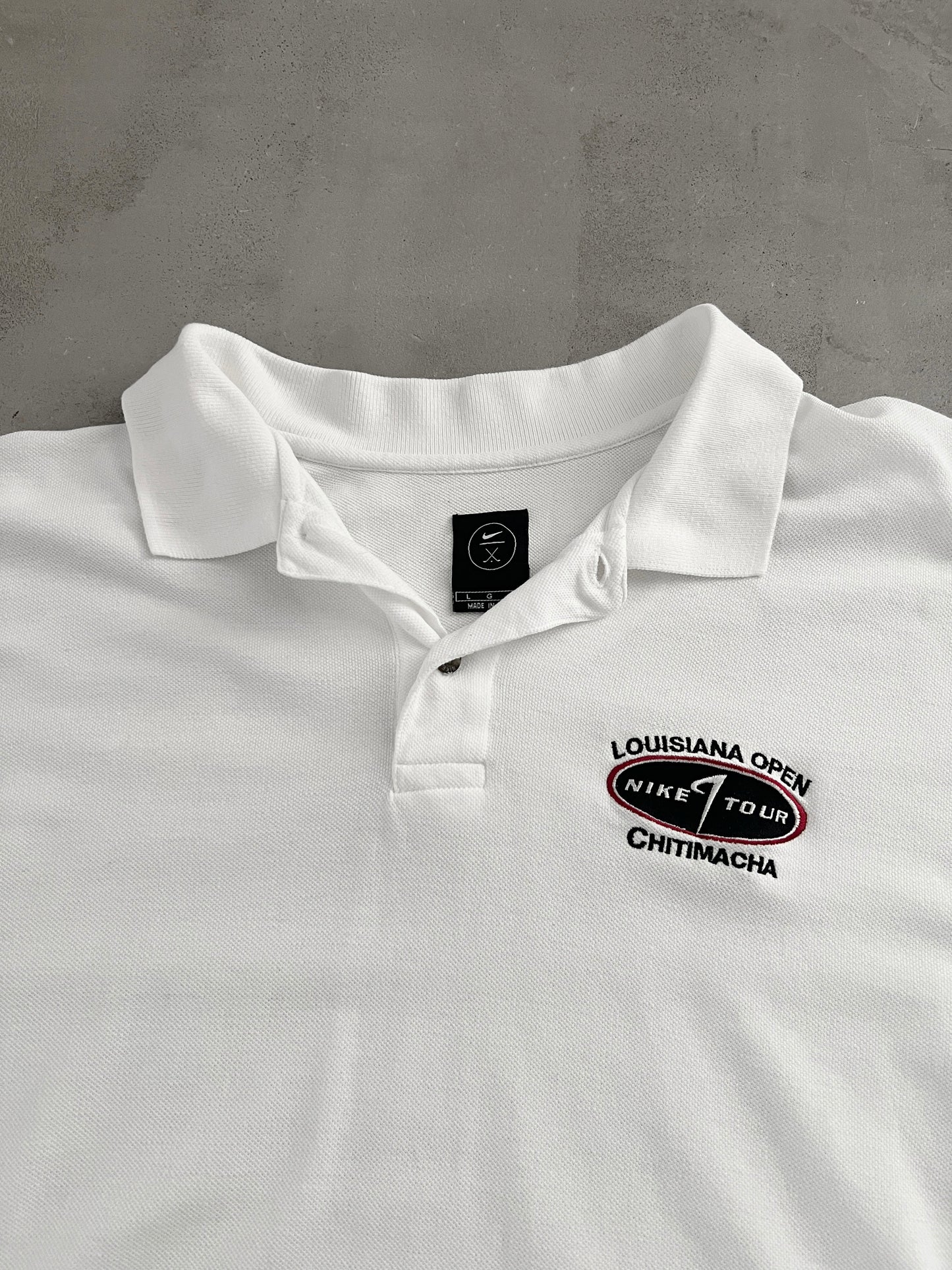 WHITE NIKE GOLF TOUR TEE - 1990S - XL