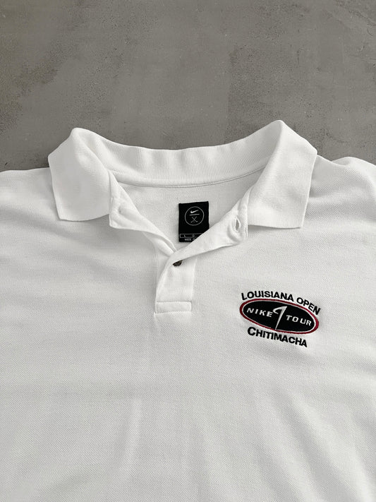 WHITE NIKE GOLF TOUR TEE - 1990S - XL