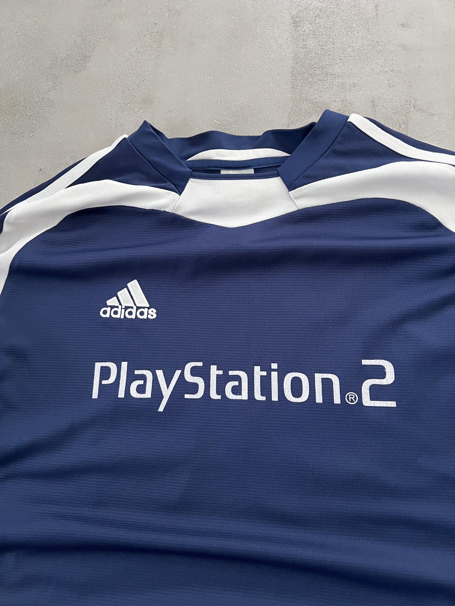 NAVY PLAYSTATION 2 ADIDAS LONGSLEEVE - 2000S - M