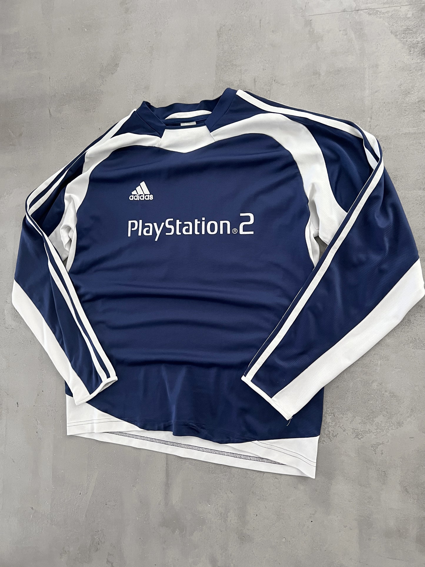 NAVY PLAYSTATION 2 ADIDAS LONGSLEEVE - 2000S - M