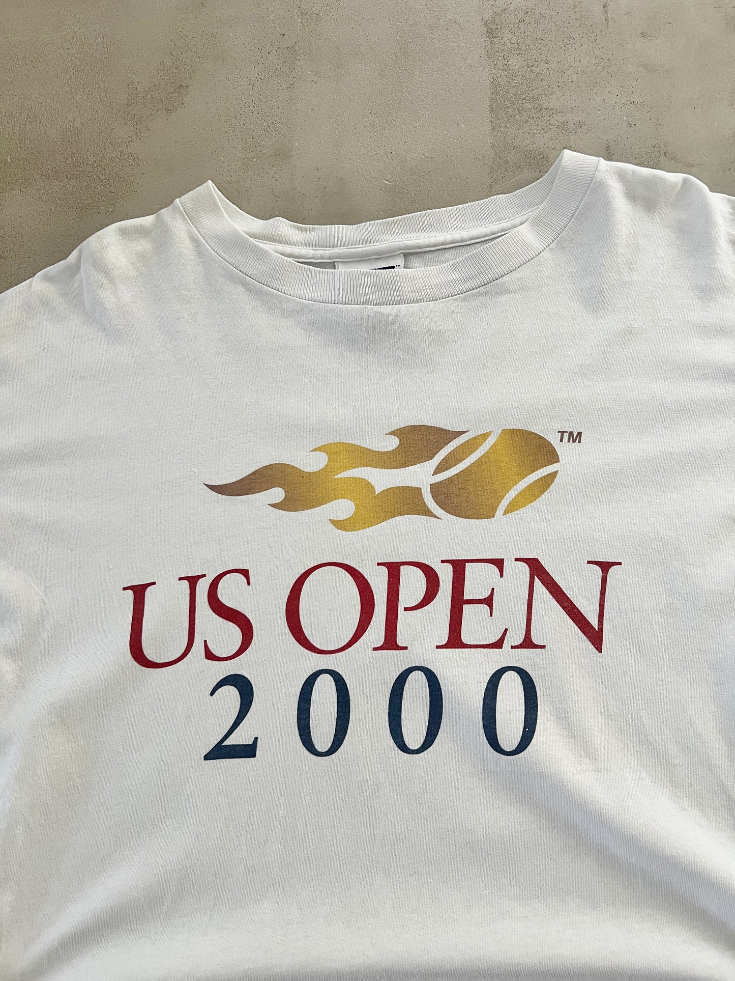 WHITE US OPEN TENNIS TEE - 2000 - XL