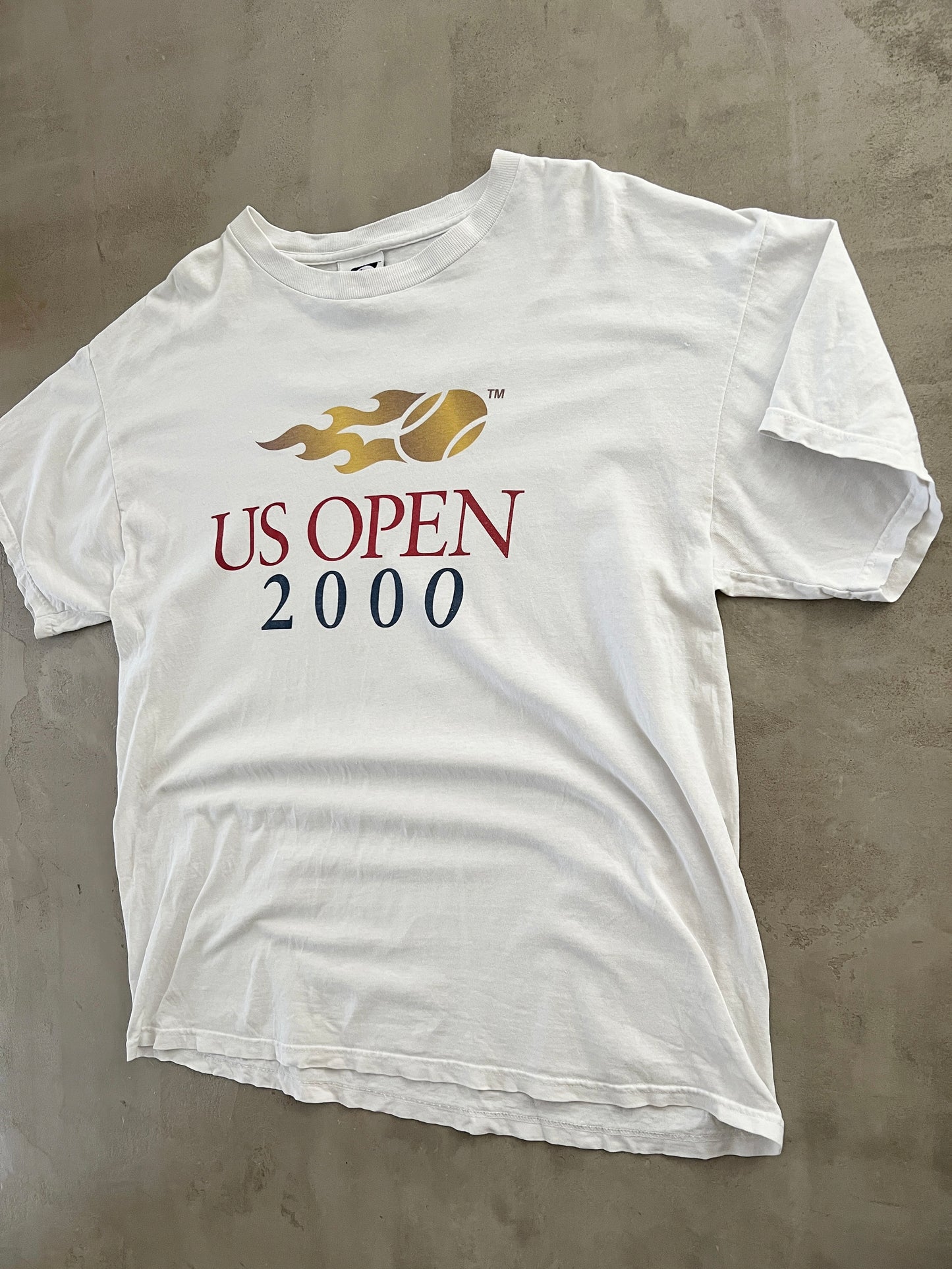 WHITE US OPEN TENNIS TEE - 2000 - XL