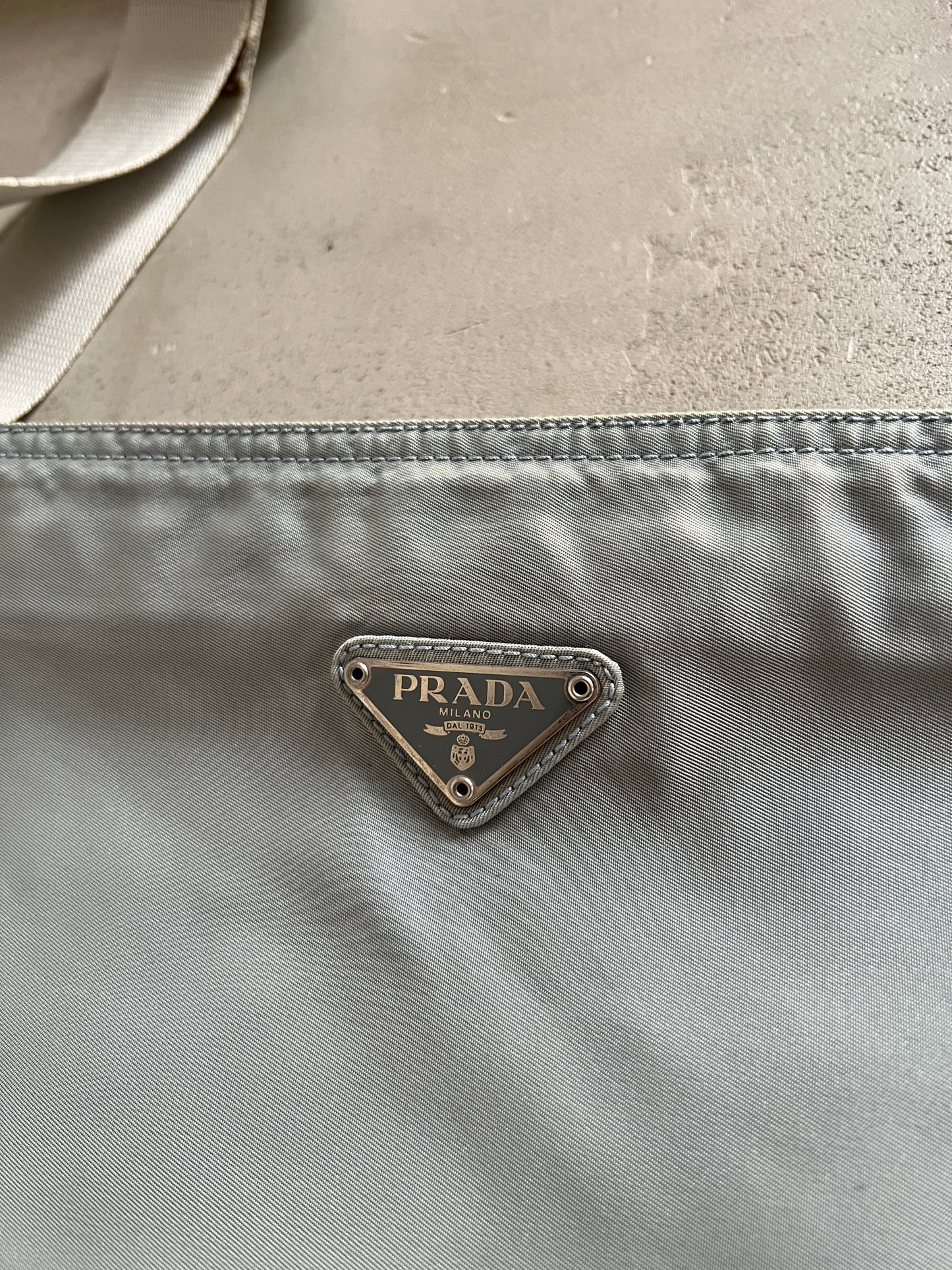 GREY/BABY BLUE PRADA BAG - 2000S