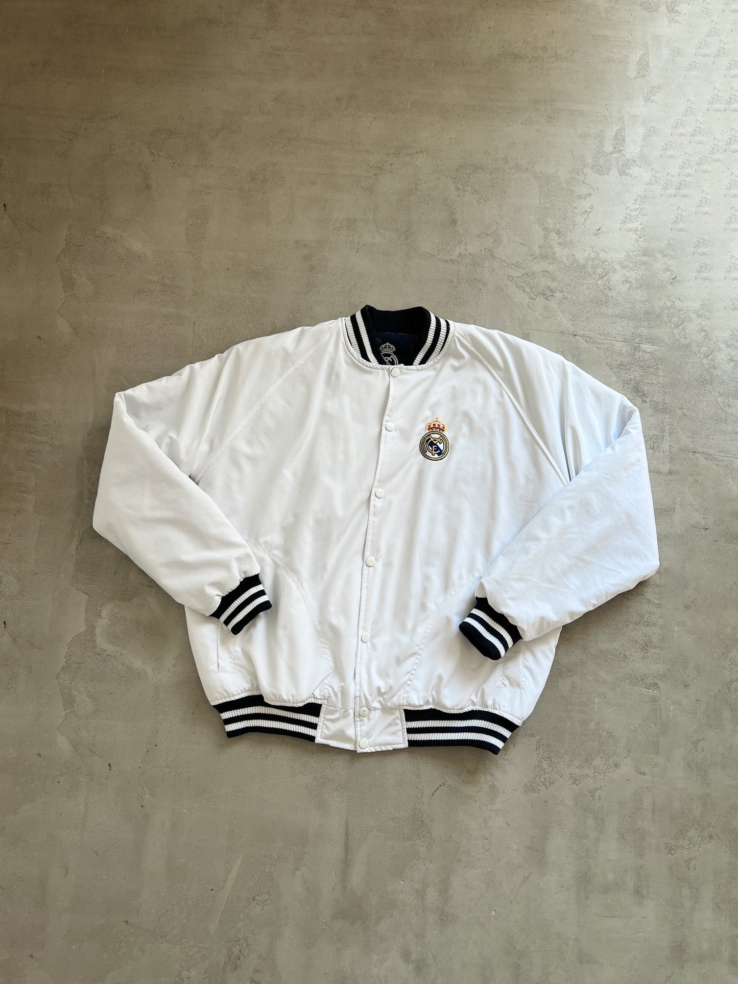 WHITE/NAVY REAL MADRID JACKET - 2000S - M
