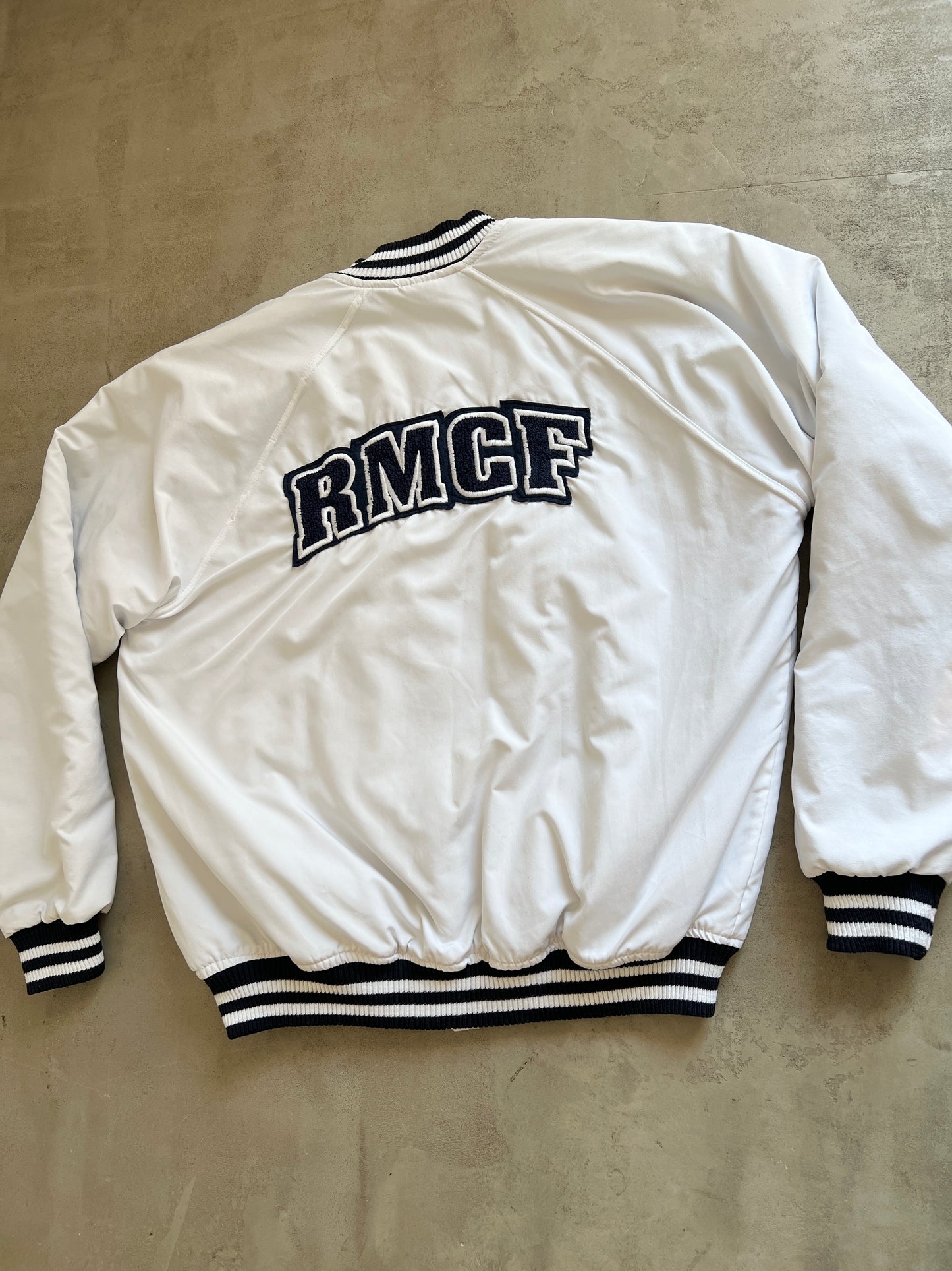 WHITE/NAVY REAL MADRID JACKET - 2000S - M