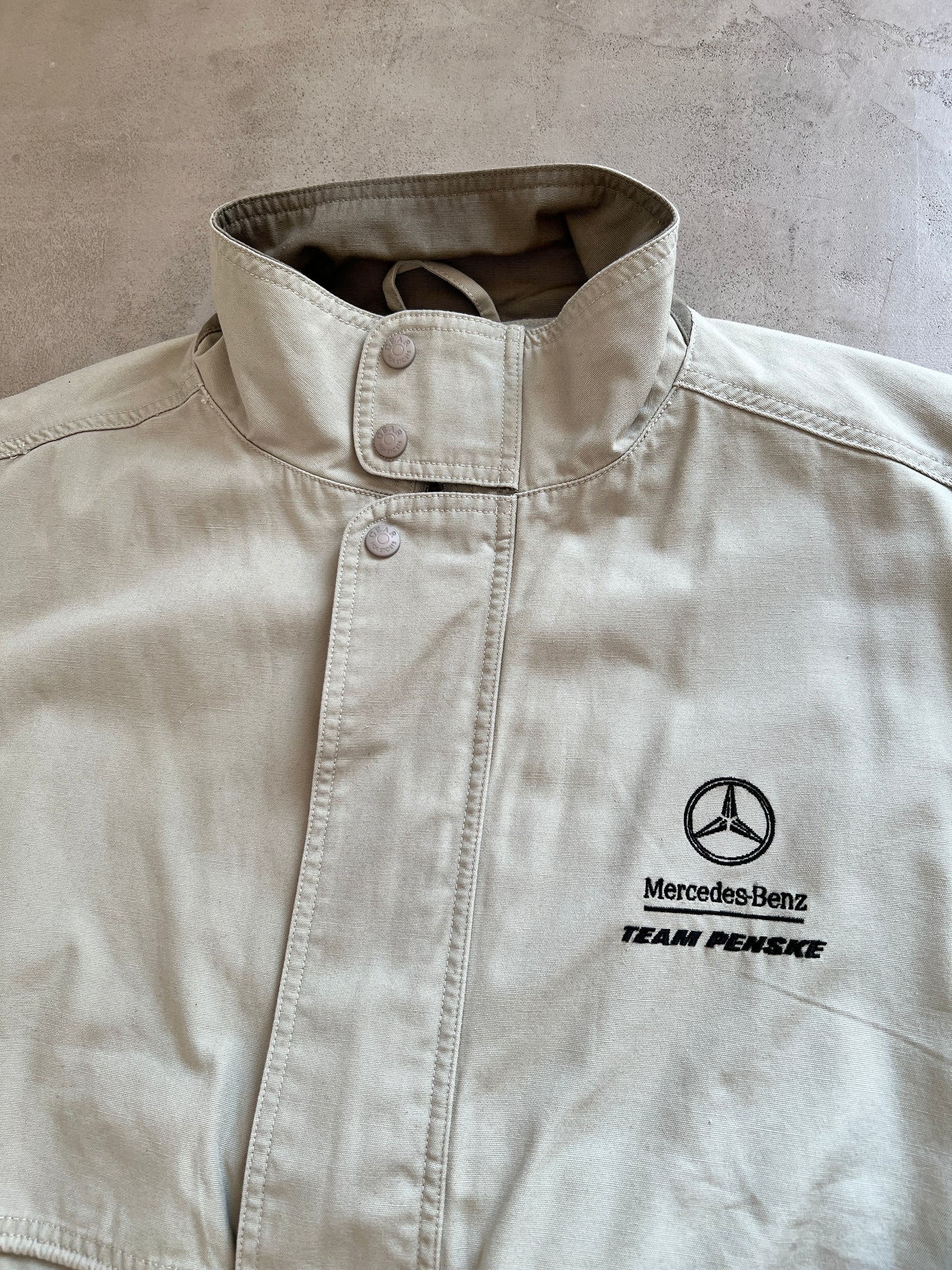 CREME MERCEDES BENZ RACING JACKET - 1990S - L