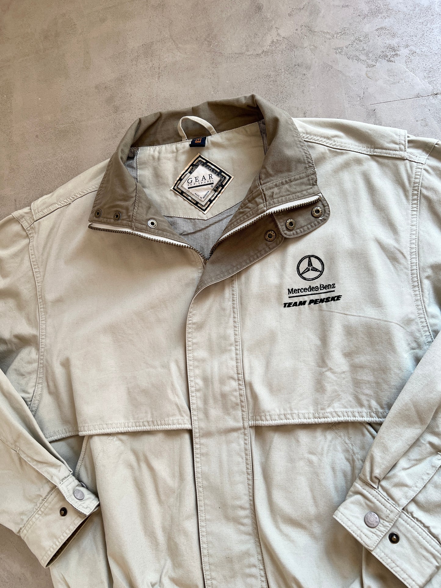 CREME MERCEDES BENZ RACING JACKET - 1990S - L