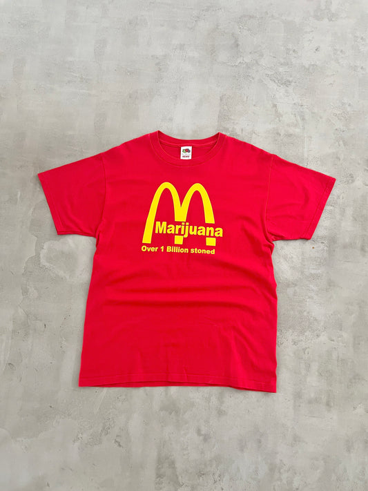 RED MARIJUANA PARODY TEE - 2000S - L