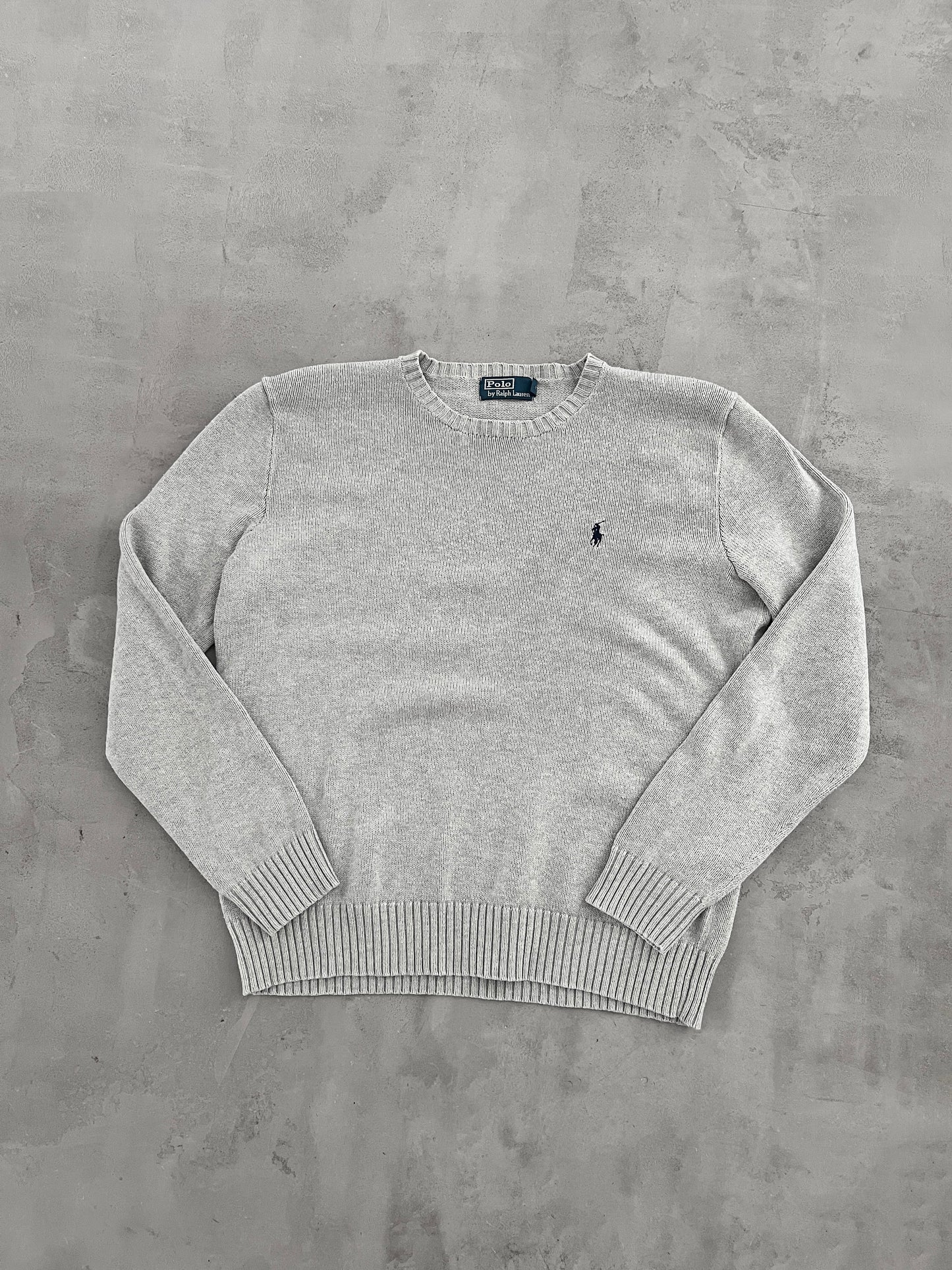 GREY RALPH LAUREN KNIT SWEATER - 2000S - S
