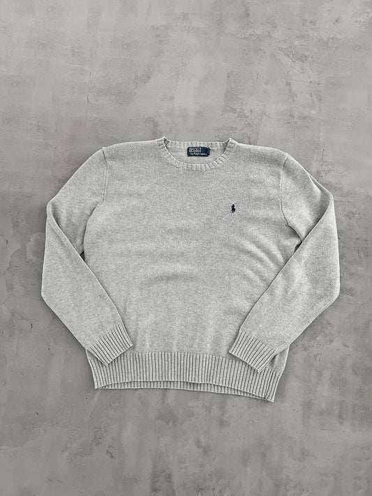 GREY RALPH LAUREN KNIT SWEATER - 2000S - S