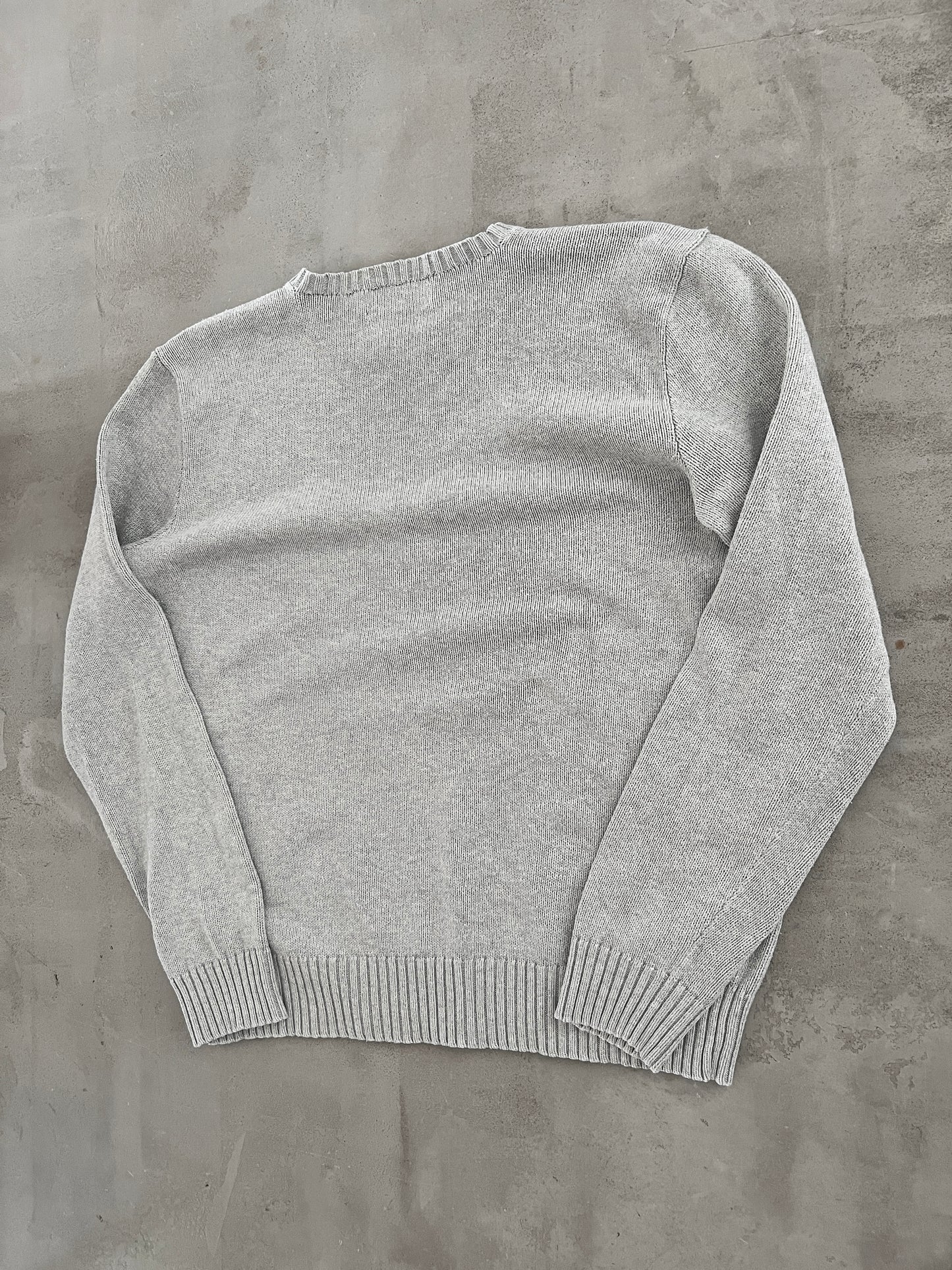GREY RALPH LAUREN KNIT SWEATER - 2000S - S