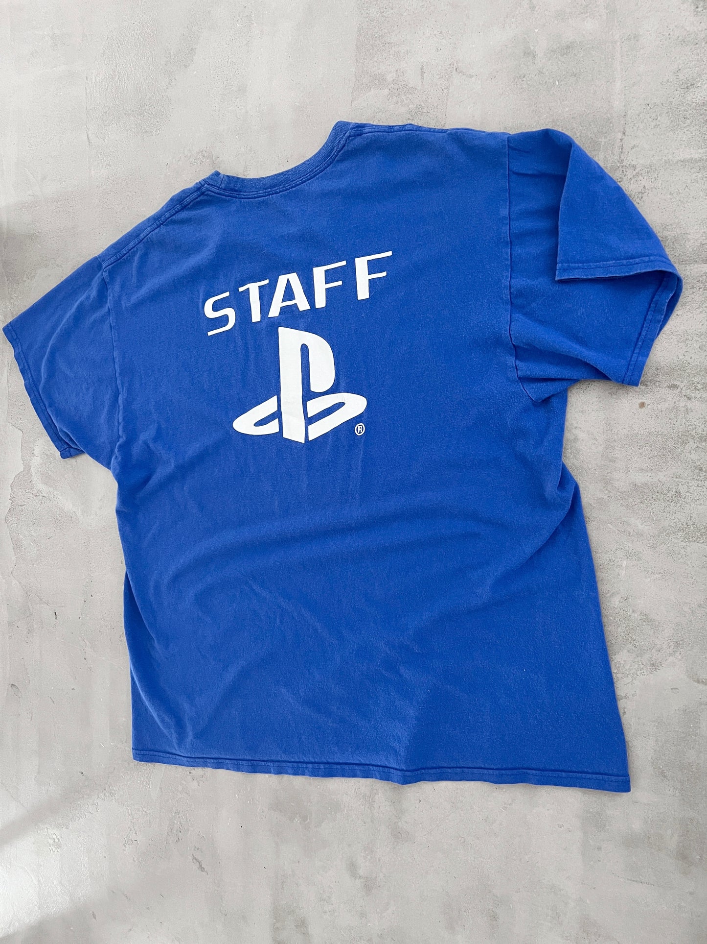 BLUE PLAYSTATION STAFF TEE - 2000S - L/XL