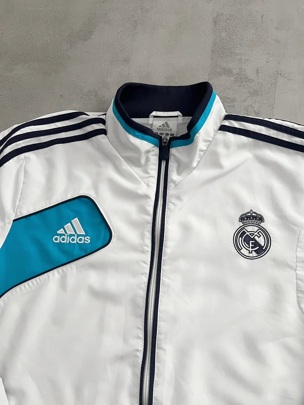 WHITE REAL MADRID TRACK JACKET - 2000S - M
