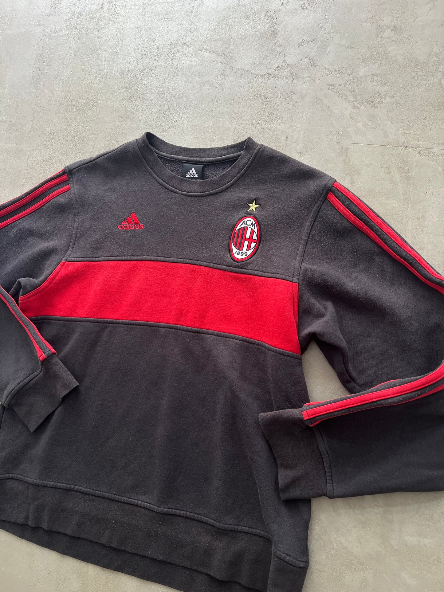 FADED BLACK/RED AC MILAN SWEATER - 2000S - S