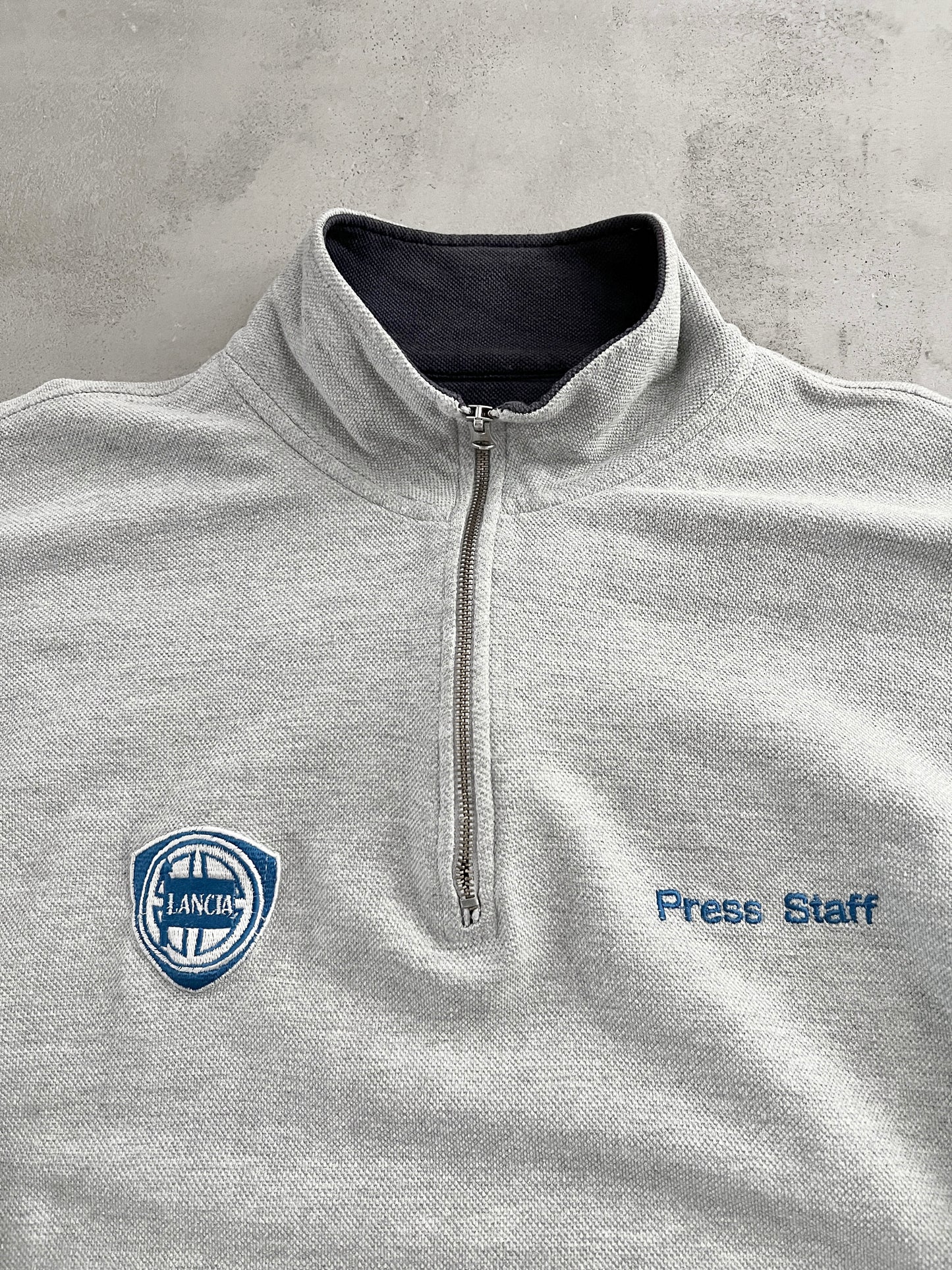 GREY LANCIA PROMO HALFZIP - 1990S - L/M