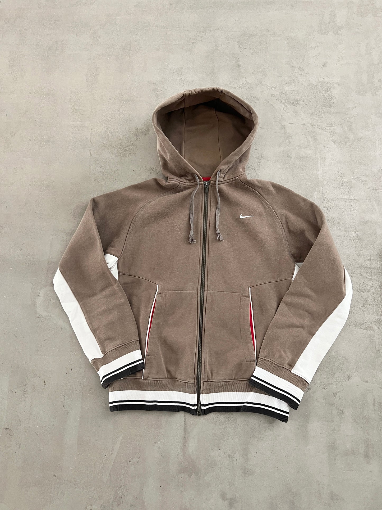 MOCHA NIKE ZIP UP HOODIE - 2000S - S