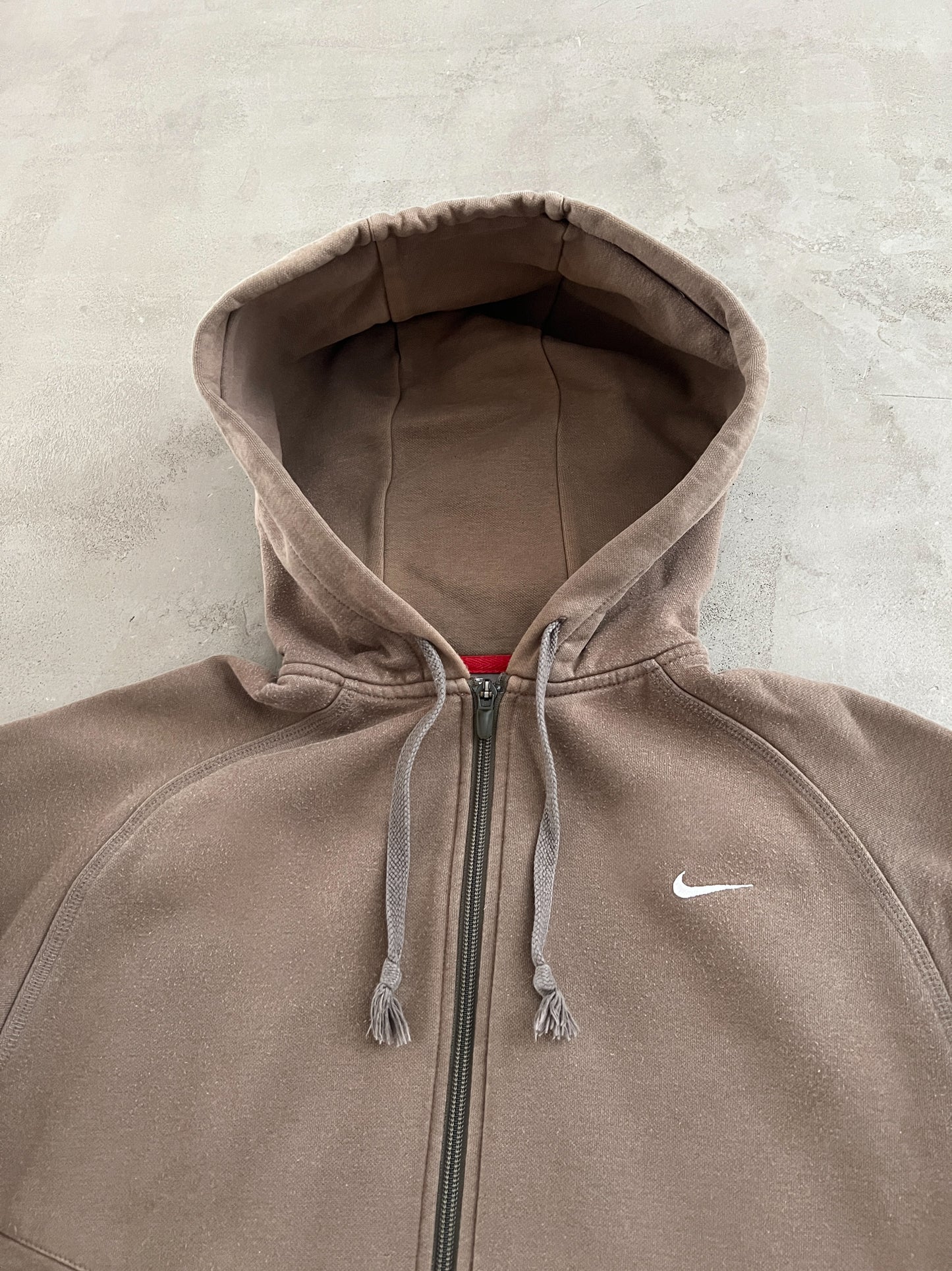 MOCHA NIKE ZIP UP HOODIE - 2000S - S