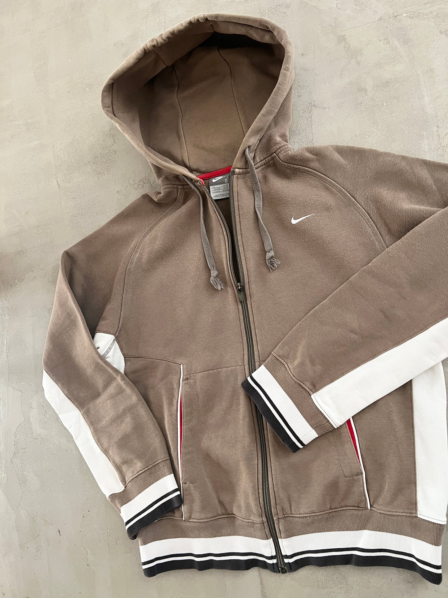 MOCHA NIKE ZIP UP HOODIE - 2000S - S