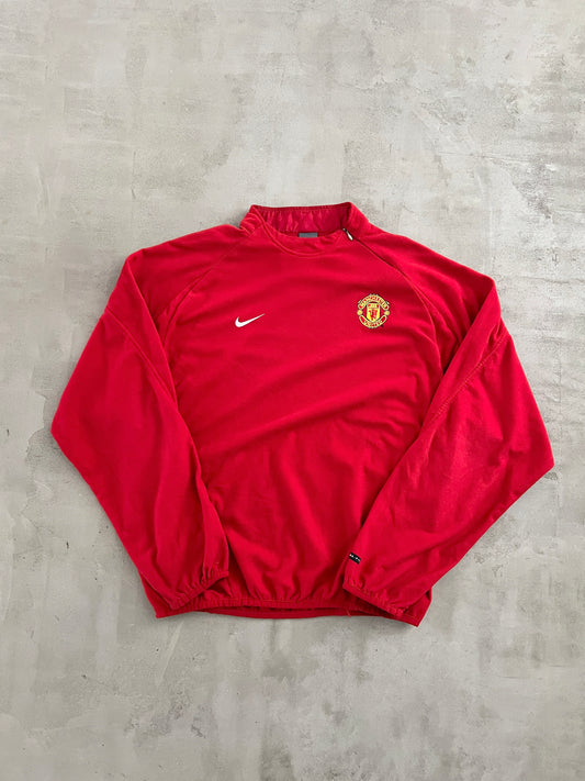 RED MANCHESTER UNITED NIKE FLEECE - 2000S - L