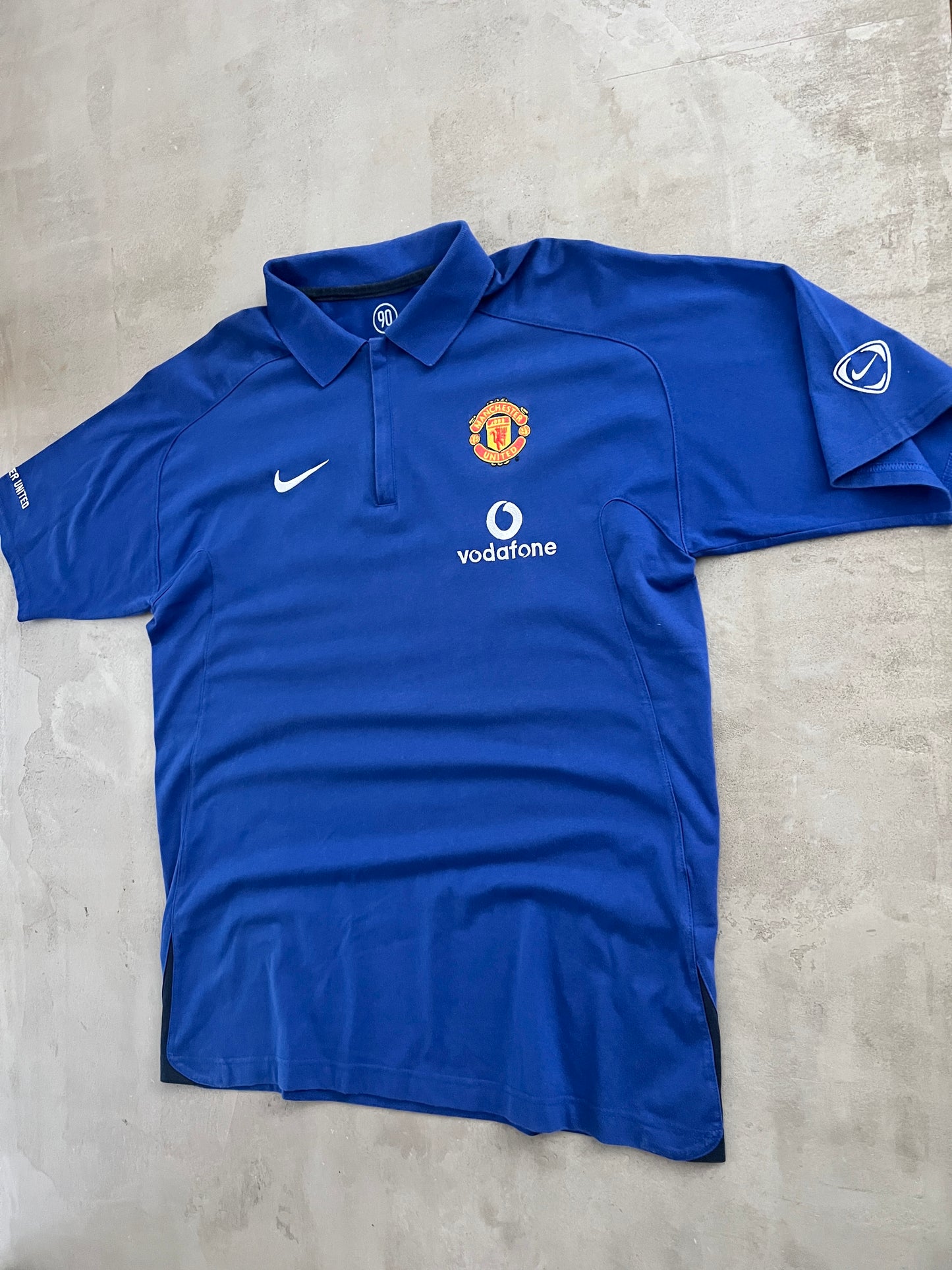 NAVY MANCHESTER UNITED NIKE POLO - 2000S - XL