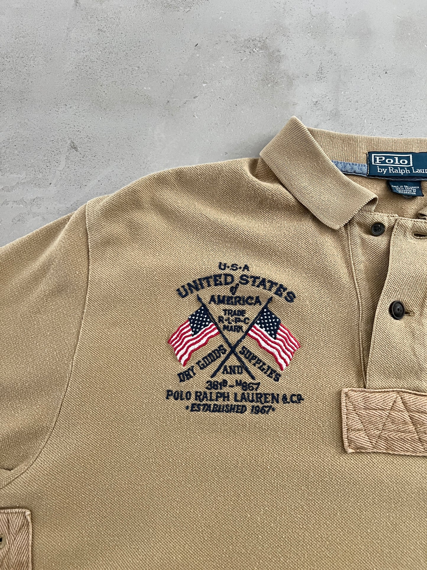 BEIGE RALPH LAUREN USA POLO - 2000S - L