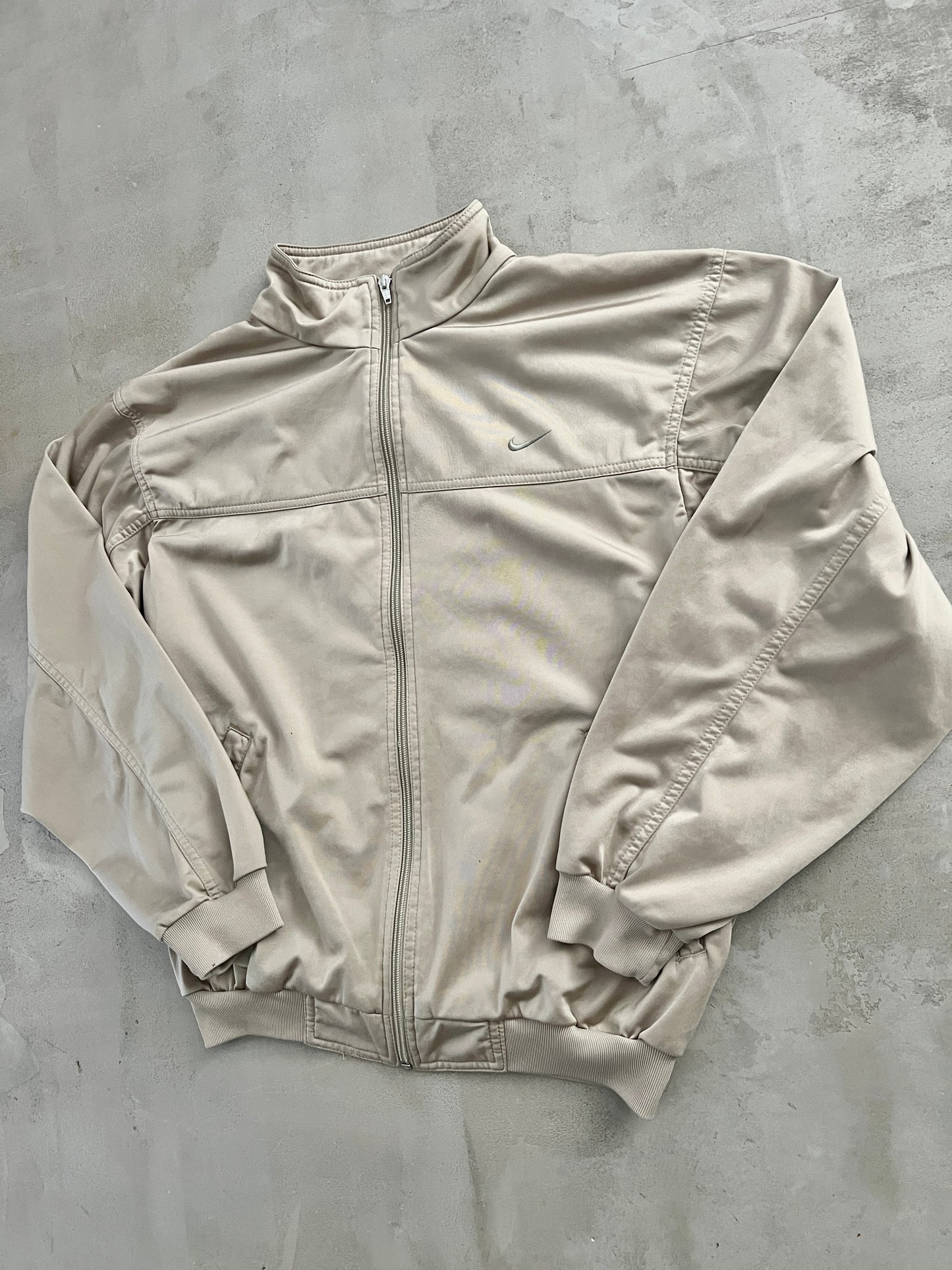BEIGE NIKE TRACK JACKET - 2000S - S/M