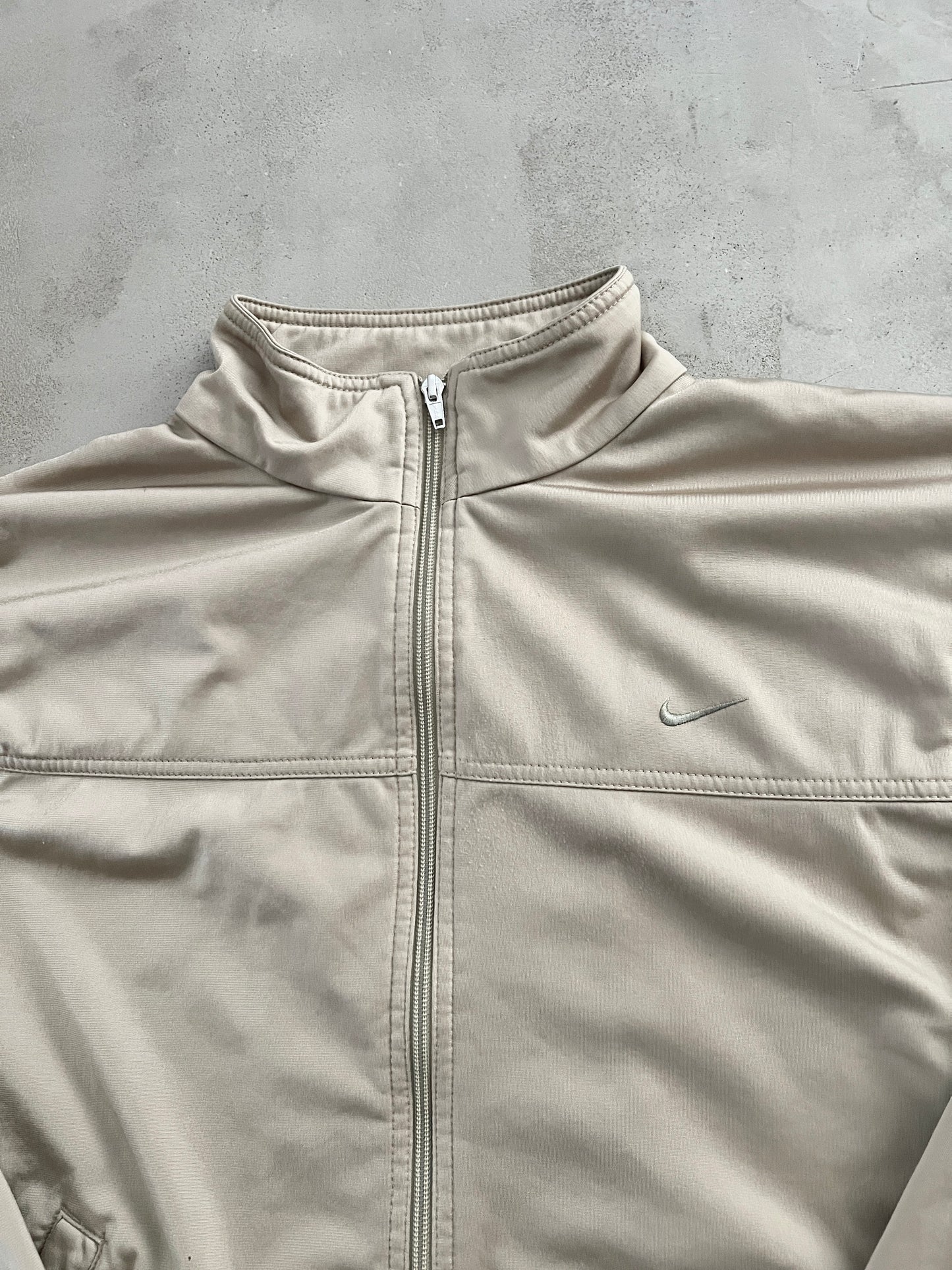 BEIGE NIKE TRACK JACKET - 2000S - S/M
