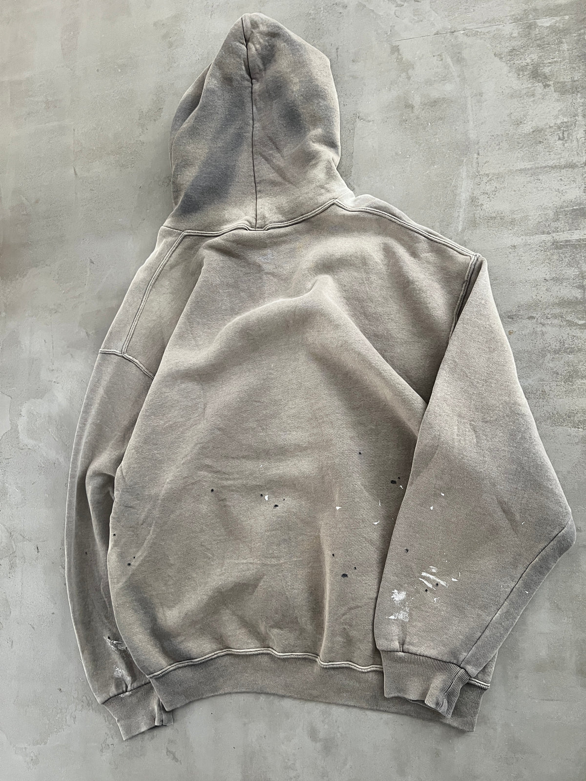 FADED BEIGE/GREY RUSSELL HOODIE - 1990S - XL