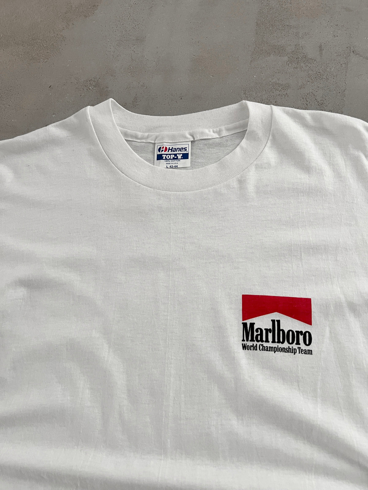 WHITE MARLBORO RACING TEE - 1990S - L