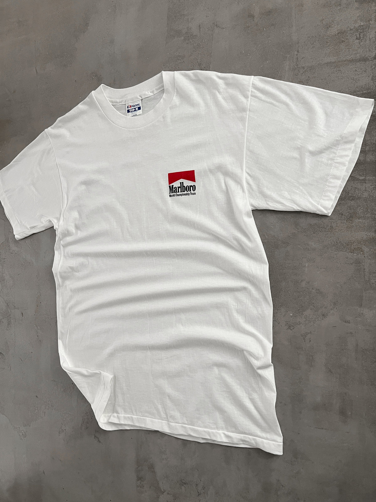 WHITE MARLBORO RACING TEE - 1990S - L