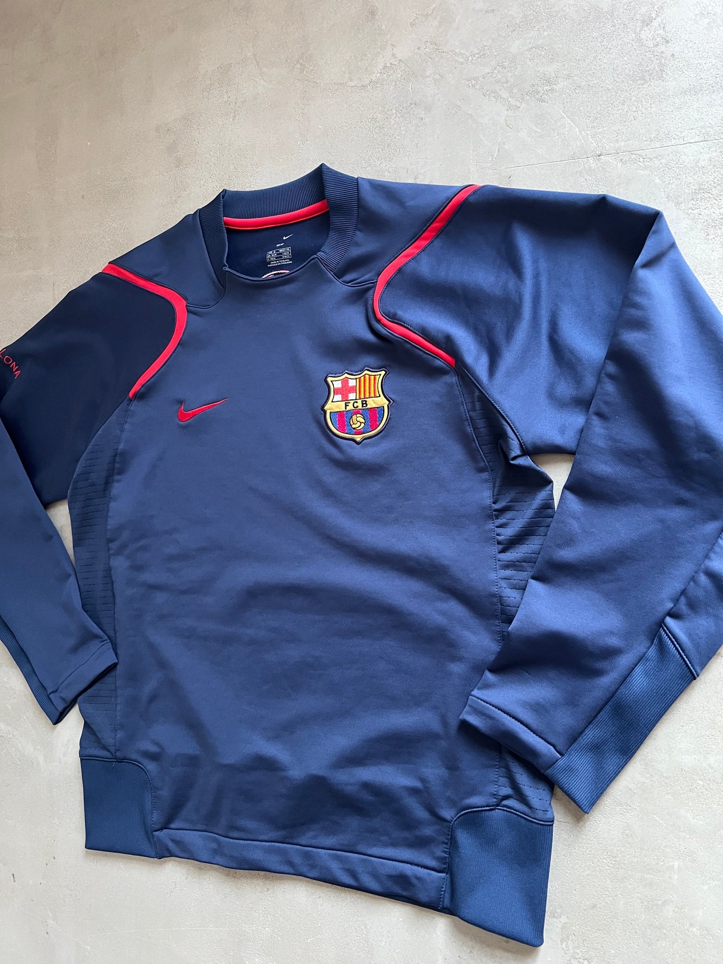 NAVY FC BARCELONA NIKE SWEATER - 2000S - XL