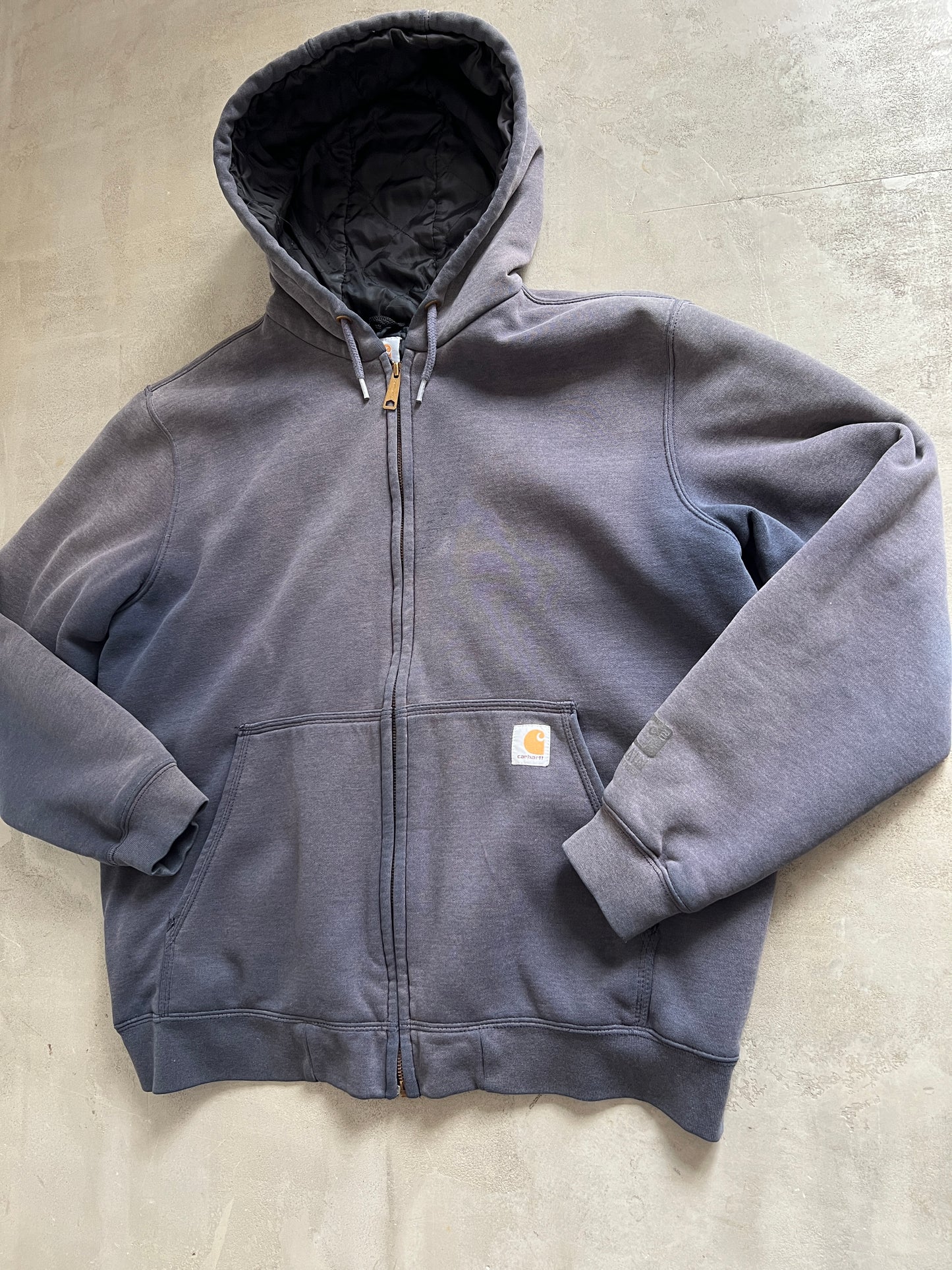FADED CARHARTT ZIP UP HOODIE - 1990S - L/XL