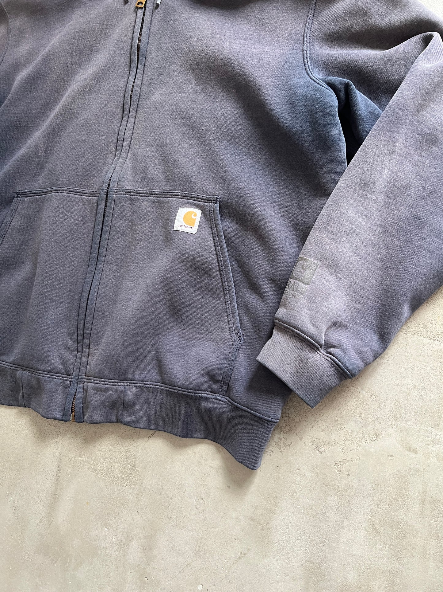 FADED CARHARTT ZIP UP HOODIE - 1990S - L/XL