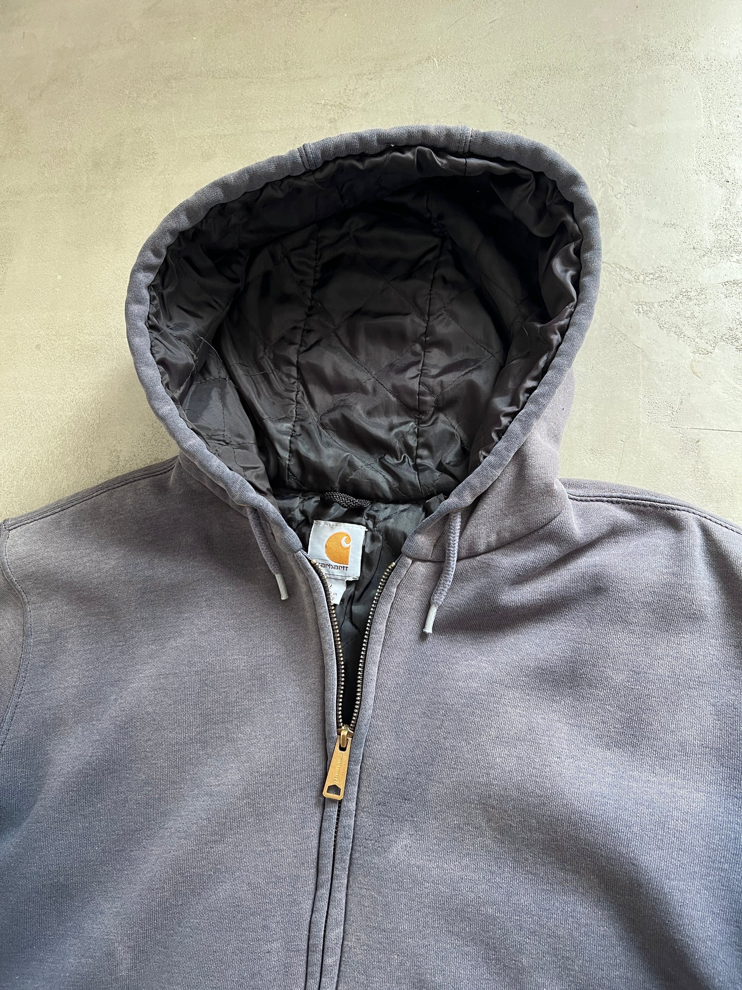 FADED CARHARTT ZIP UP HOODIE - 1990S - L/XL