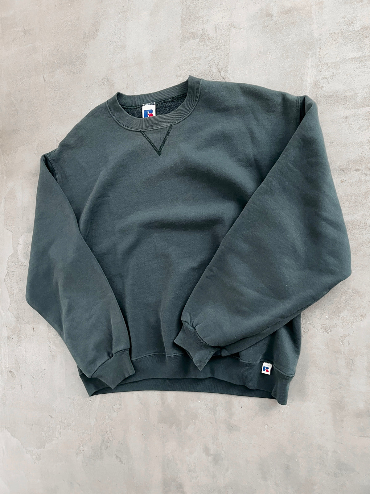 DARK GREEN RUSSELL SWEATER - 1990S - L/M