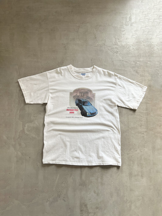 WHITE MERCEDES BENZ TEE - 1990S - L