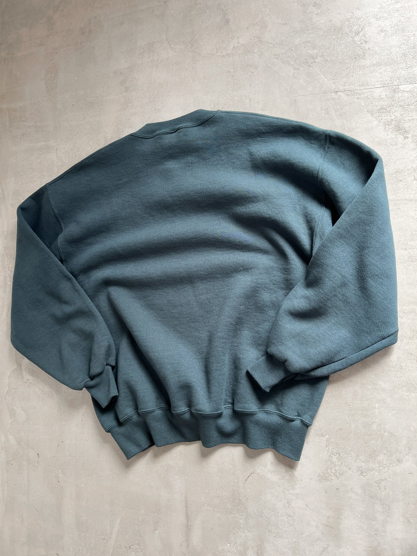 DARK TEAL MERCEDES BENZ RUSSELL SWEATER - 1990S - L/M