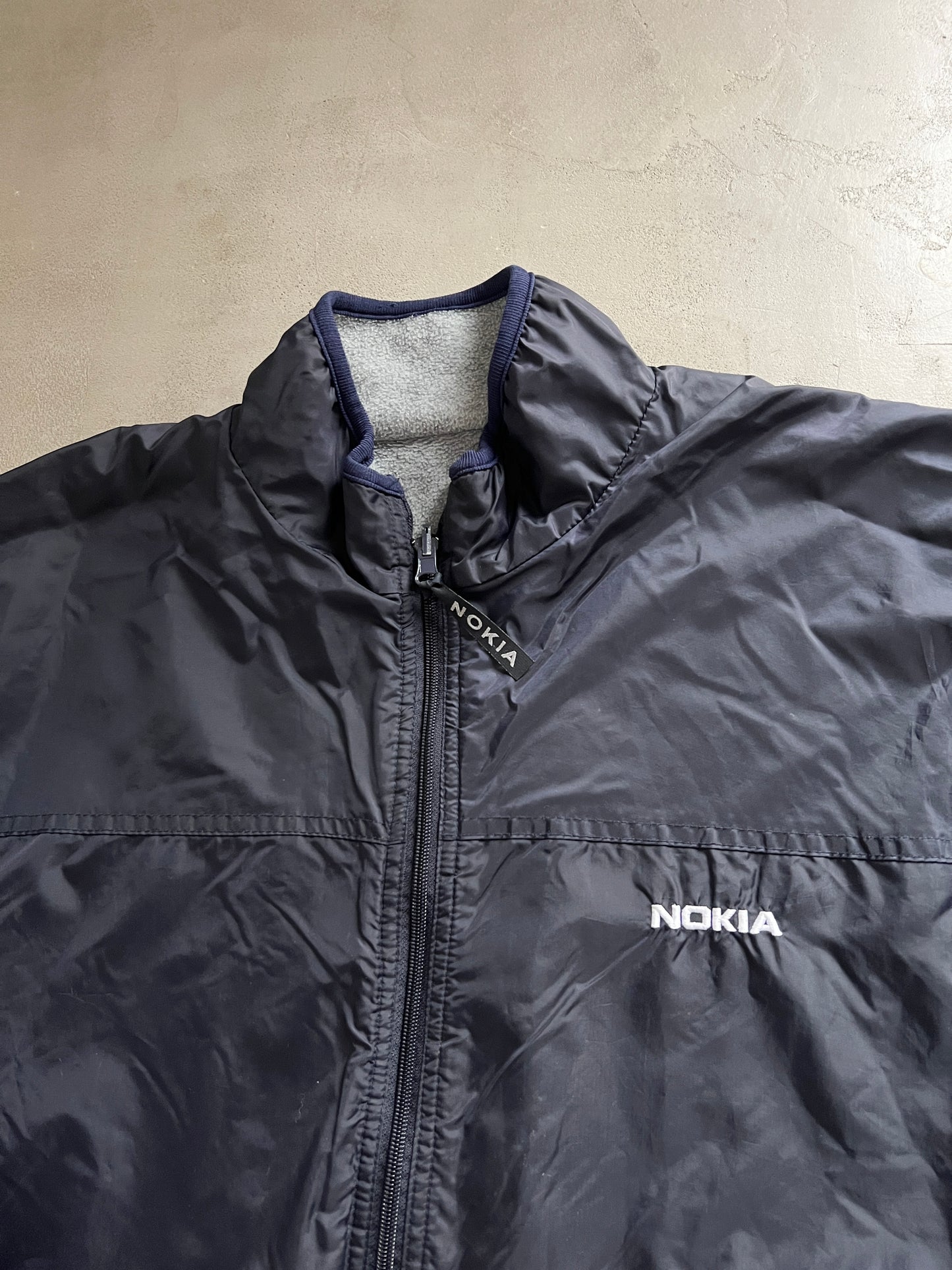 GREY/NAVY NOKIA FLEECE REVERSIBLE - 2000S - L/XL