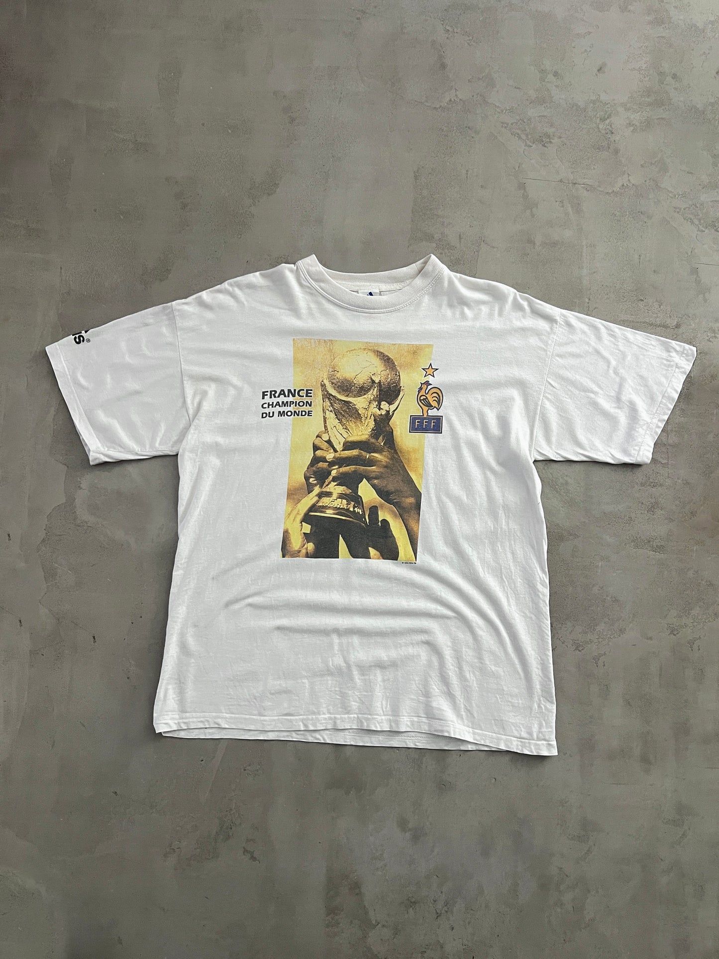 WHITE WORLD CUP FRANCE TEE - 1998 - L
