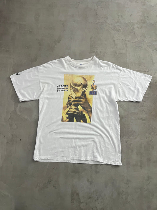 WHITE WORLD CUP FRANCE TEE - 1998 - L