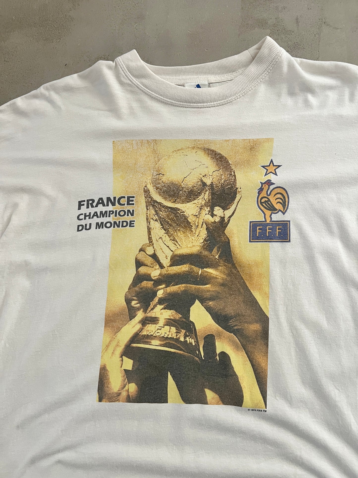 WHITE WORLD CUP FRANCE TEE - 1998 - L