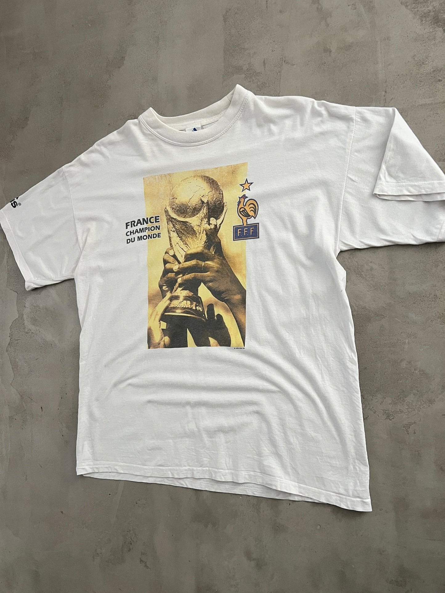 WHITE WORLD CUP FRANCE TEE - 1998 - L