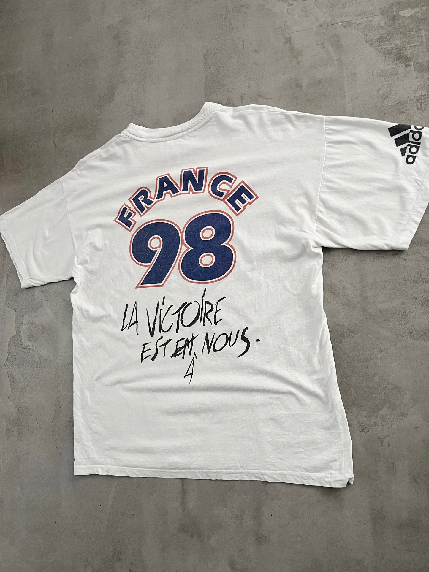 WHITE WORLD CUP FRANCE TEE - 1998 - L