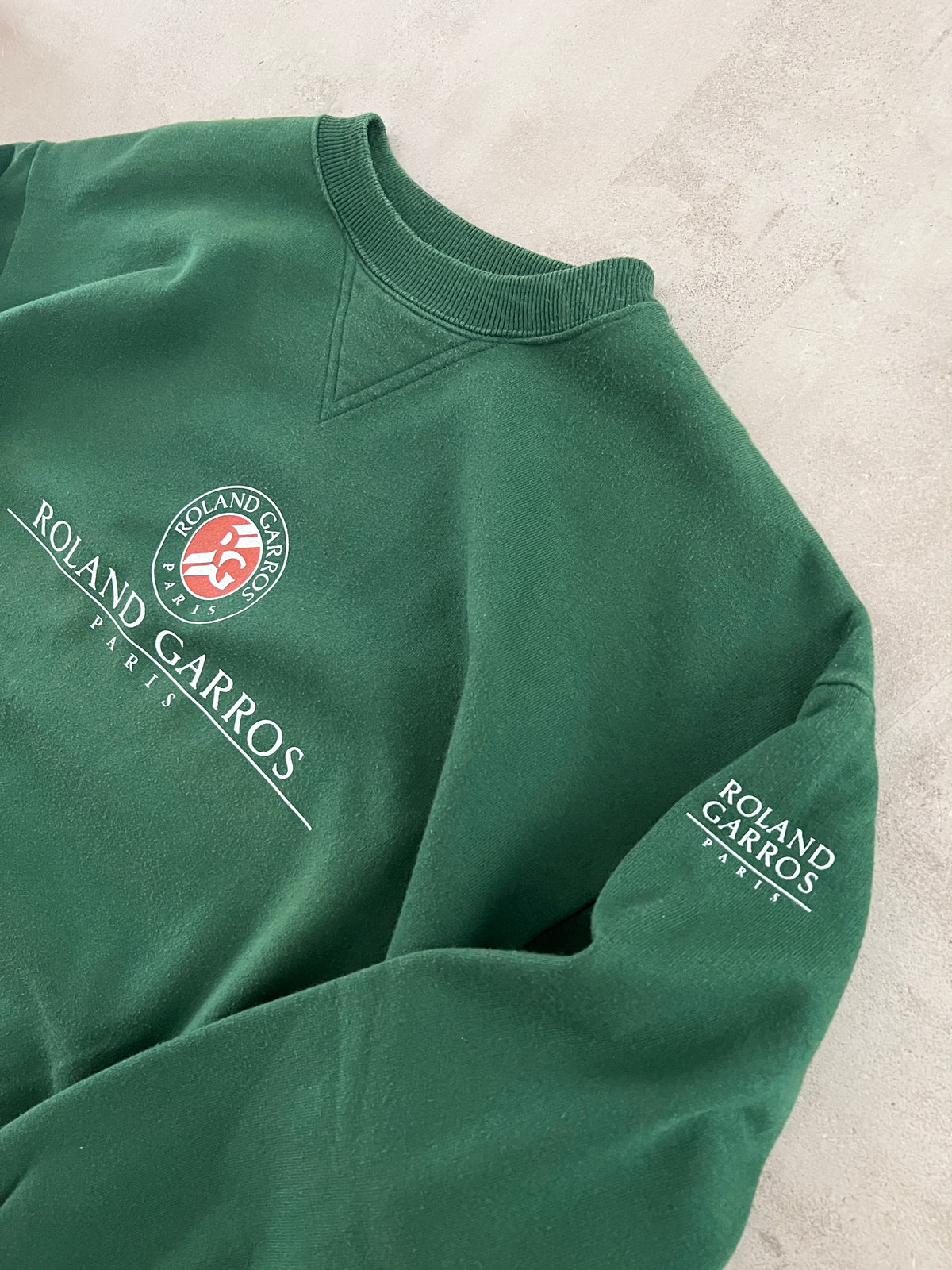 GREEN ROLAND GARROS PARIS SWEATER - 1990S - M