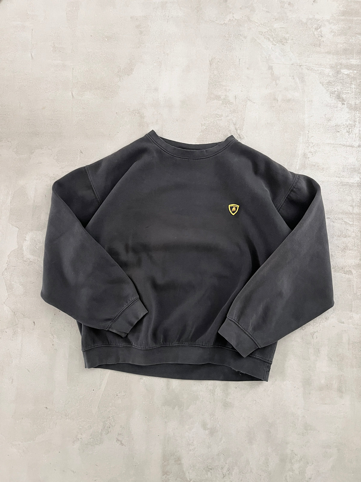 FADED BLACK LAMBORGHINI SWEATER - 1990S - S/M