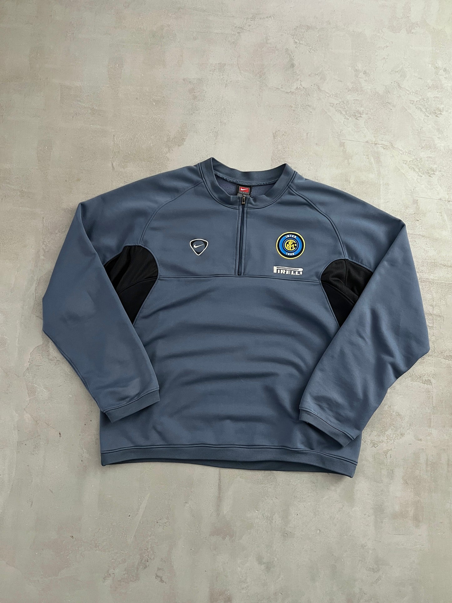 GREY/BLUE INTER MILAN NIKE HALFZIP - 2000S - L